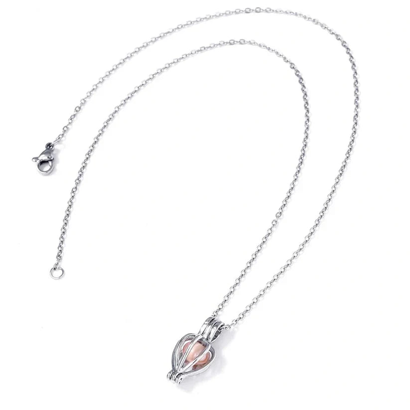 COLLIER CŒUR AVEC PERLE EN BOÎTE CADEAU - My Store