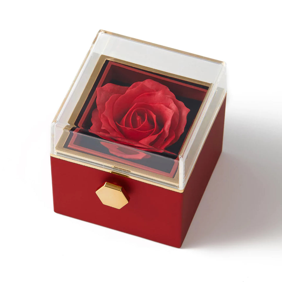 BOÎTE COLLAR CŒUR MAGNÉTIQUE AVEC FLEUR PRÉSERVÉE - My Store